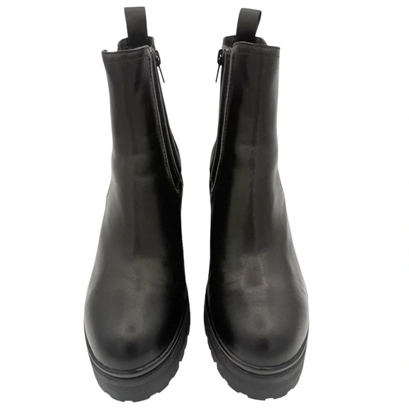 Jeffrey Campbell Platform Lug Sole Chelsea Leather Ankle Boots in Black Size 10 - Picture 3 of 9